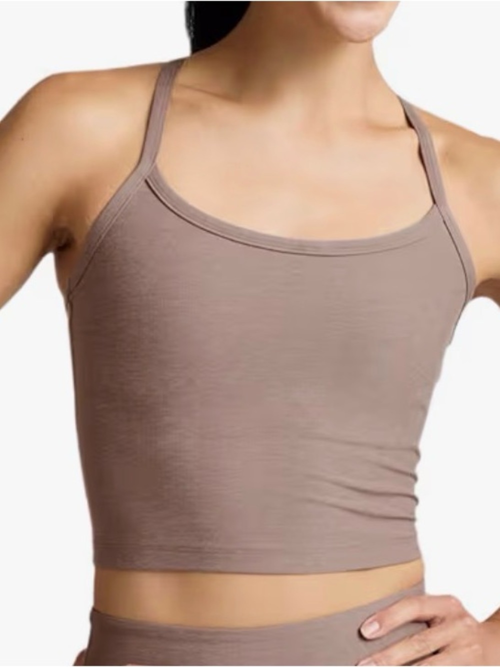 Cropped Tank Top in Taupe